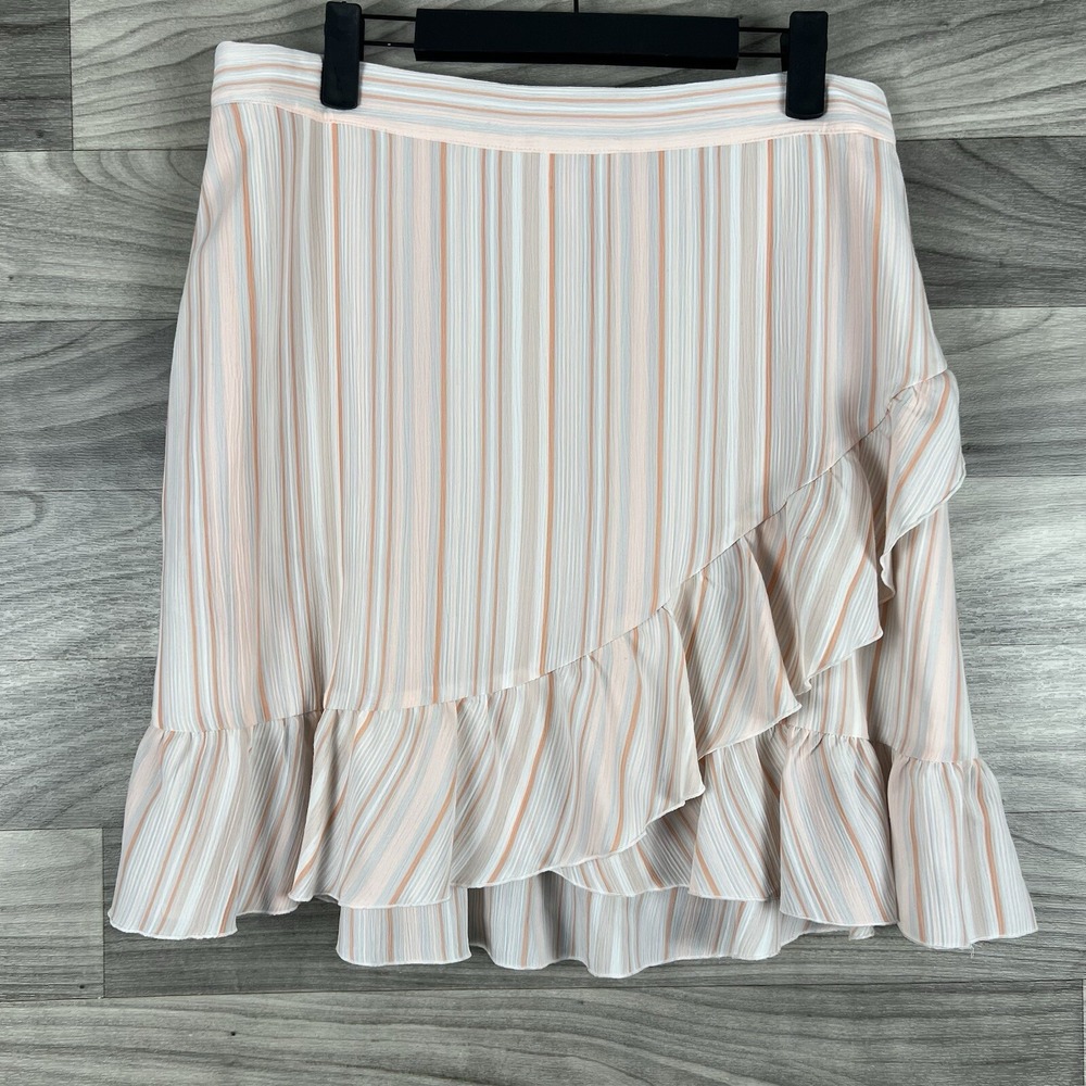 Lauren Conrad Skirt Womens XL Pink Striped Flowy Ruffle Light Academia Bloomcore